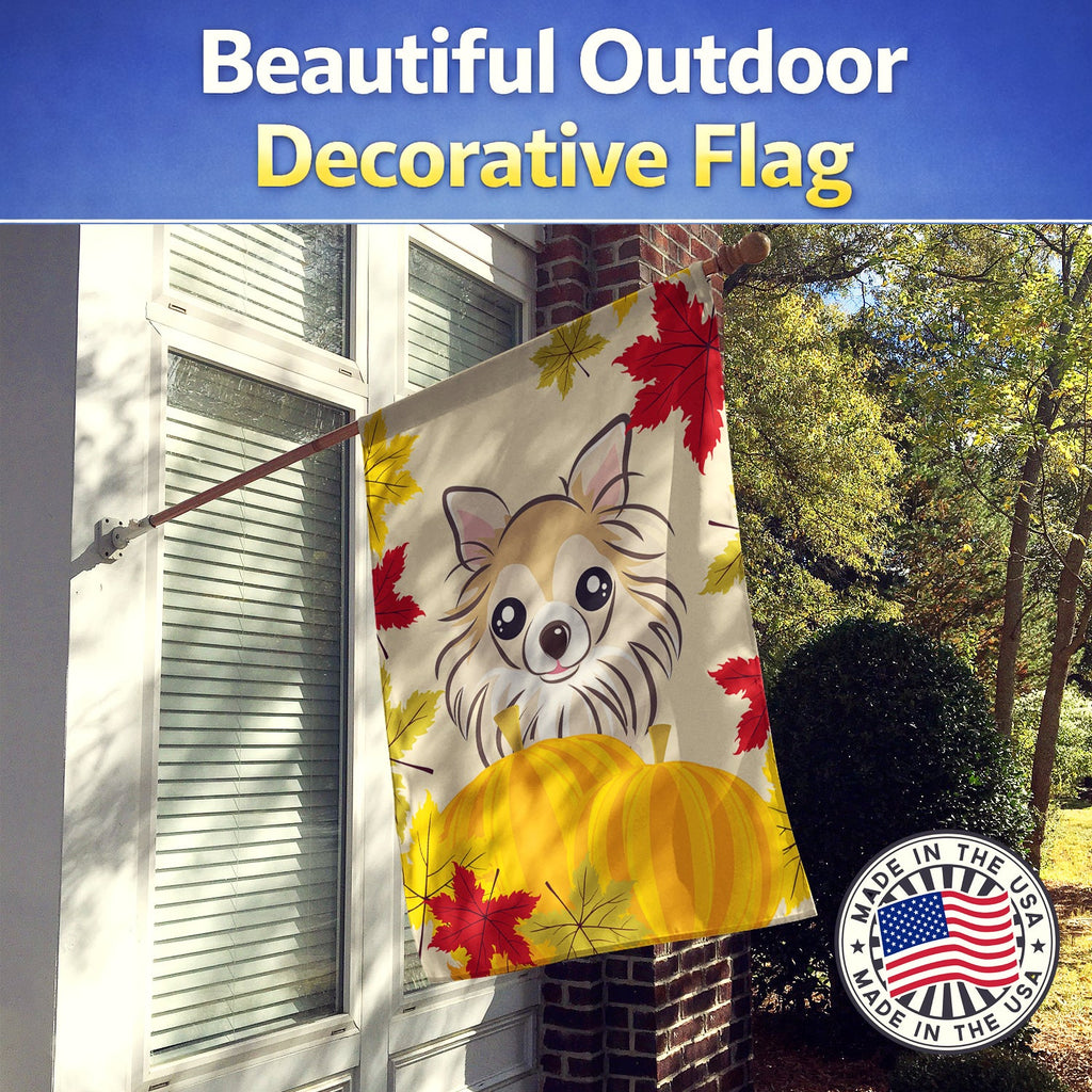 Chihuahua Thanksgiving House Flag 28x40 Porch Sleeve Pole Decorative Outside Yard Banner Artwork Wall Hanging, Polyester