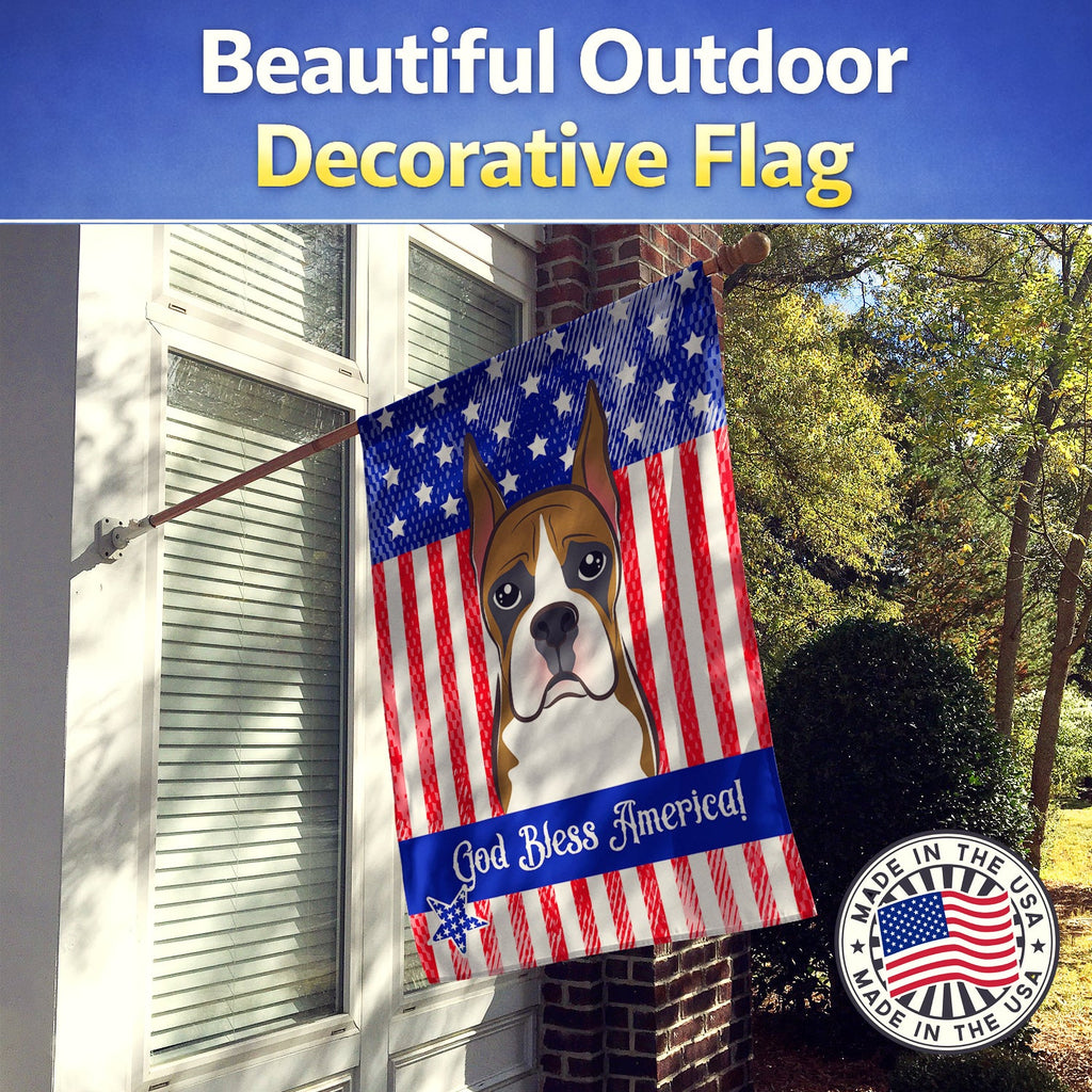 American Flag and Boxer House Flag 28x40 Porch Sleeve Pole Decorative Outside Yard Banner Artwork Wall Hanging, Polyester