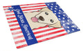 American Flag and Golden Retriever Cutting Board Tempered Glass Kitchen Cutting Surface, Heat Resistant Chopping, Non-Slip Feet, Food Prep & Serving