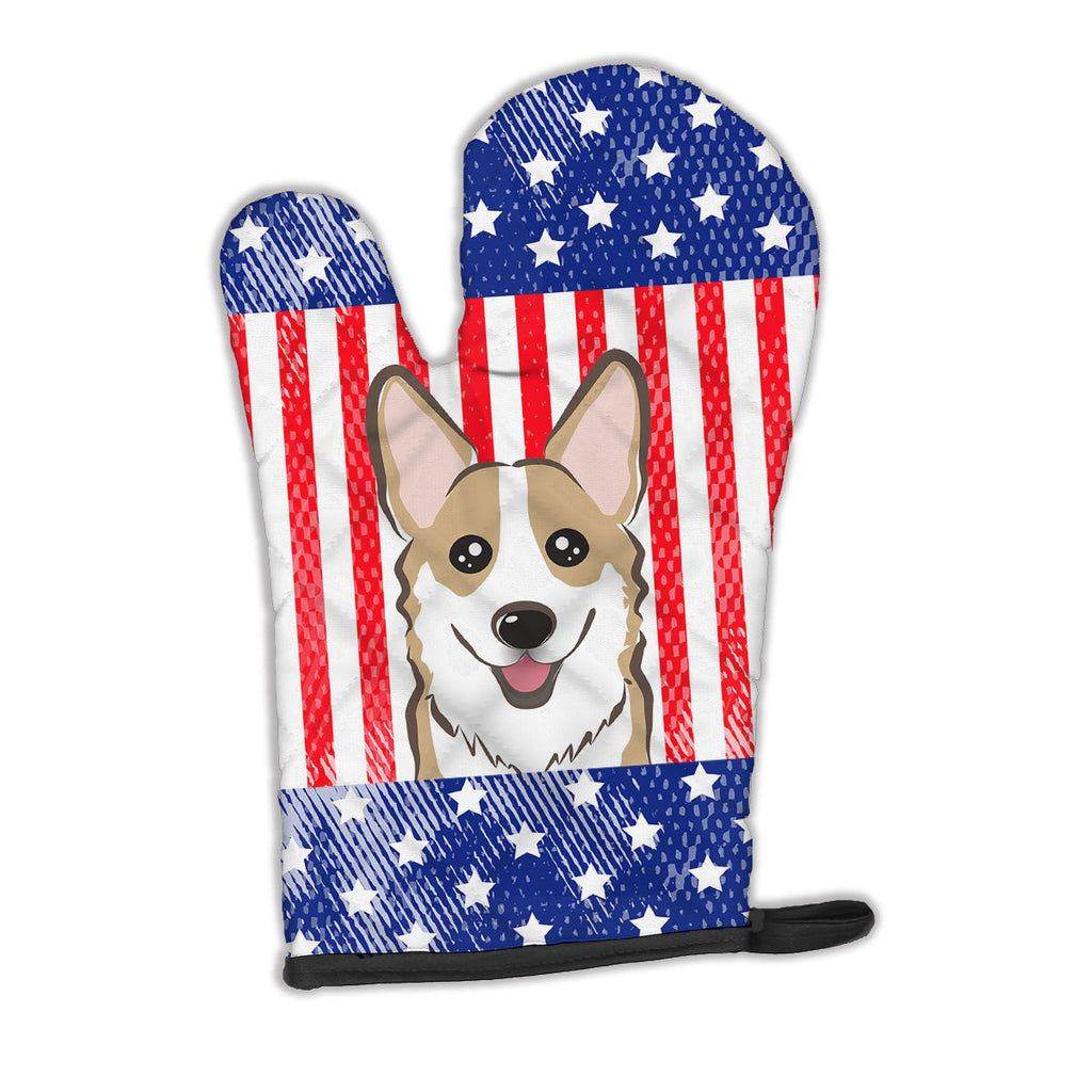 American Flag and Sable Corgi Oven Mitt Heat Resistant Thick Oven Mitt for Hot Pans and Oven, Kitchen Mitt Protect Hands, Cooking Baking Glove