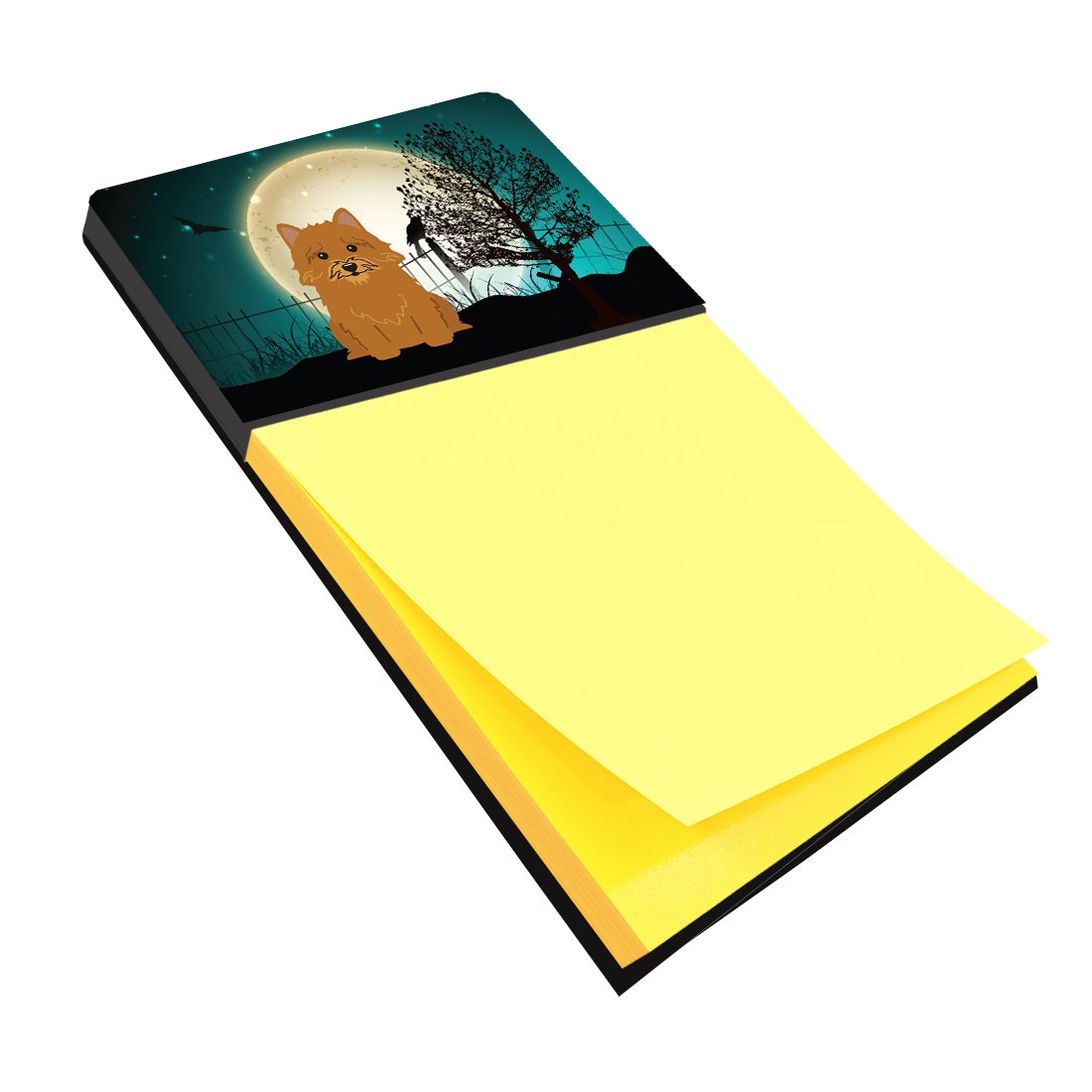 Halloween Scary Norwich Terrier Watercolor Sticky Note Holder Refillable Dispenser Desk Accessory 3x3 Pad Gift