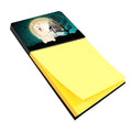 Halloween Scary White German Shepherd Watercolor Sticky Note Holder Refillable Dispenser Desk Accessory 3x3 Pad Gift