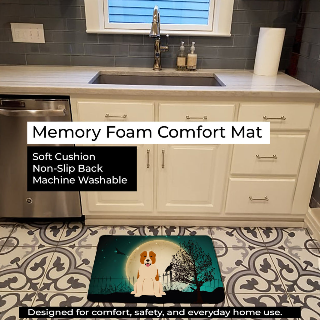 Halloween Scary Central Asian Shepherd Dog Memory Foam Kitchen Mat Machine Washable Anti-Fatigue Cushion Comfort Bath or Kitchen Rug