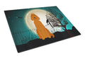 Halloween Scary Irish Setter Cutting Board Tempered Glass Kitchen Cutting Surface, Heat Resistant Chopping, Non-Slip Feet, Food Prep & Serving