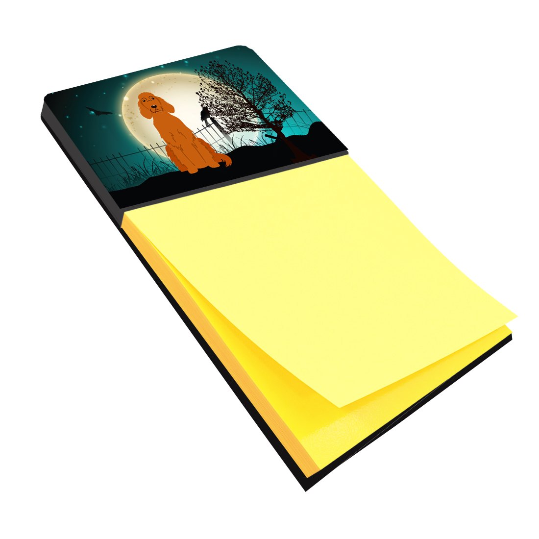 Halloween Scary Irish Setter Watercolor Sticky Note Holder Refillable Dispenser Desk Accessory 3x3 Pad Gift