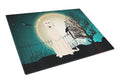 Halloween Scary Irish Wolfhound Cutting Board Tempered Glass Kitchen Cutting Surface, Heat Resistant Chopping, Non-Slip Feet, Food Prep & Serving
