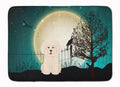 Halloween Scary Bichon Frise Memory Foam Kitchen Mat Machine Washable Anti-Fatigue Cushion Comfort Bath or Kitchen Rug