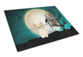 Halloween Scary Papillon Sable White Cutting Board Tempered Glass Kitchen Cutting Surface, Heat Resistant Chopping, Non-Slip Feet, Food Prep & Serving