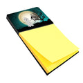 Halloween Scary Bedlington Terrier Blue Watercolor Sticky Note Holder Refillable Dispenser Desk Accessory 3x3 Pad Gift