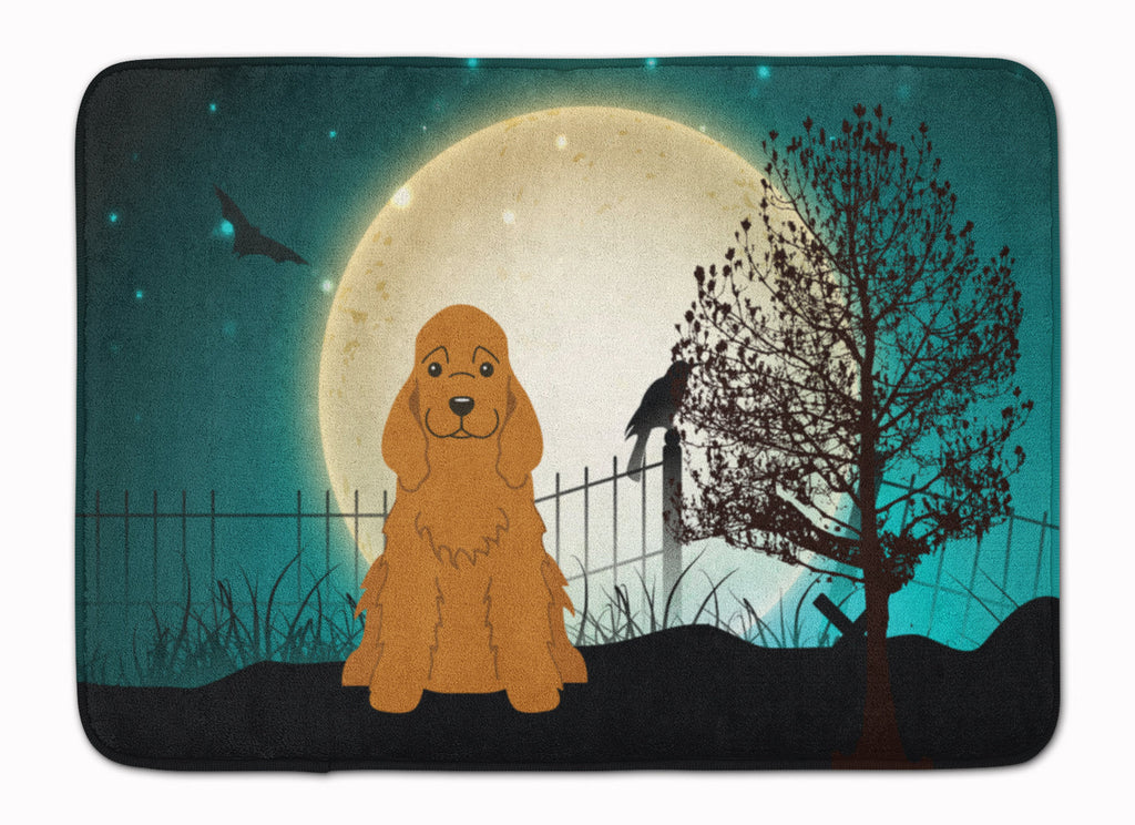 Halloween Scary Cocker Spaniel Red Memory Foam Kitchen Mat Machine Washable Anti-Fatigue Cushion Comfort Bath or Kitchen Rug