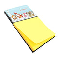 Merry Christmas Carolers French Bulldog Cream Watercolor Sticky Note Holder Refillable Dispenser Desk Accessory 3x3 Pad Gift