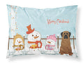 Merry Christmas Carolers Mastiff Brindle Standard Pillowcase Lightweight Super Soft Easy Care Decorative Artwork Pillowcase, Standard
