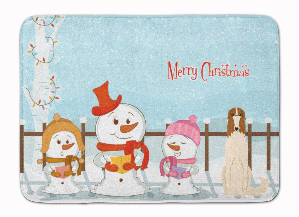 Merry Christmas Carolers Borzoi Memory Foam Kitchen Mat Machine Washable Anti-Fatigue Cushion Comfort Bath or Kitchen Rug
