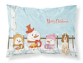 Merry Christmas Carolers Russian Spaniel Standard Pillowcase Lightweight Super Soft Easy Care Decorative Artwork Pillowcase, Standard