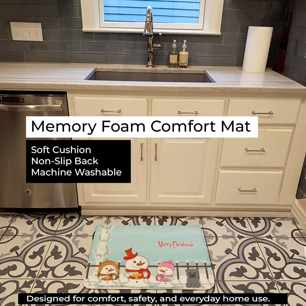 Merry Christmas Carolers Glen of Imal Grey Memory Foam Kitchen Mat Machine Washable Anti-Fatigue Cushion Comfort Bath or Kitchen Rug