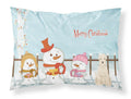 Merry Christmas Carolers Soft Coated Wheaten Terrier Standard Pillowcase Lightweight Super Soft Easy Care Decorative Artwork Pillowcase, Standard