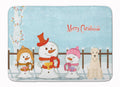Merry Christmas Carolers Soft Coated Wheaten Terrier Memory Foam Kitchen Mat Machine Washable Anti-Fatigue Cushion Comfort Bath or Kitchen Rug