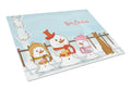 Merry Christmas Carolers Irish Terrier Cutting Board Tempered Glass Kitchen Cutting Surface, Heat Resistant Chopping, Non-Slip Feet, Food Prep & Serving