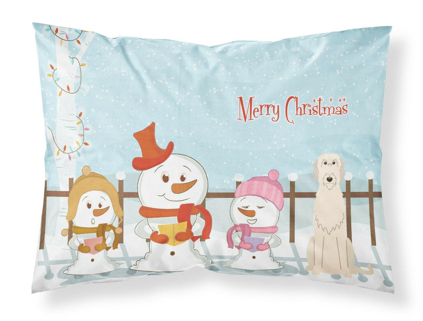 Merry Christmas Carolers Irish Wolfhound Standard Pillowcase Lightweight Super Soft Easy Care Decorative Artwork Pillowcase, Standard