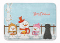 Merry Christmas Carolers Briard Black Memory Foam Kitchen Mat Machine Washable Anti-Fatigue Cushion Comfort Bath or Kitchen Rug