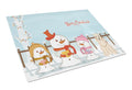 Merry Christmas Carolers Cocker Spaniel Buff Cutting Board Tempered Glass Kitchen Cutting Surface, Heat Resistant Chopping, Non-Slip Feet, Food Prep & Serving