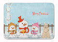 Merry Christmas Carolers Cocker Spaniel Buff Memory Foam Kitchen Mat Machine Washable Anti-Fatigue Cushion Comfort Bath or Kitchen Rug
