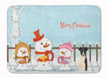 Merry Christmas Carolers Smooth Fox Terrier Memory Foam Kitchen Mat Machine Washable Anti-Fatigue Cushion Comfort Bath or Kitchen Rug