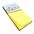 Merry Christmas Carolers Chow Chow White Watercolor Sticky Note Holder Refillable Dispenser Desk Accessory 3x3 Pad Gift