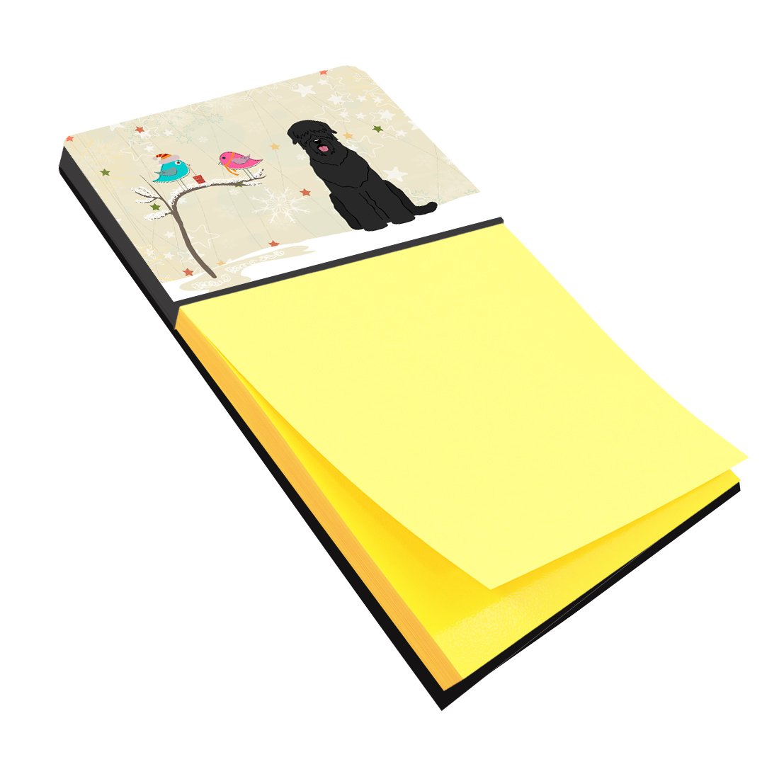 Christmas Presents between Friends Black Russian Terrier Watercolor Sticky Note Holder Refillable Dispenser Desk Accessory 3x3 Pad Gift