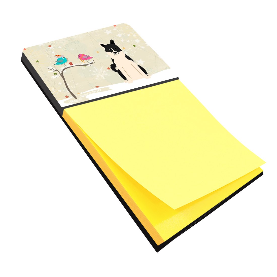 Christmas Presents between Friends Russo-European Laika Spitz Watercolor Sticky Note Holder Refillable Dispenser Desk Accessory 3x3 Pad Gift