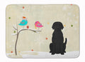 Christmas Presents between Friends Labrador Retriever - Black Memory Foam Kitchen Mat Machine Washable Anti-Fatigue Cushion Comfort Bath or Kitchen Rug