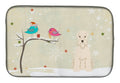 Christmas Presents between Friends Wheaten Terrier Dish Drying Mat Absorbent Dish Drying Mat Pad for Kitchen Counter Dish Drainer Mat for Countertop, 14 x 21", Multicolor