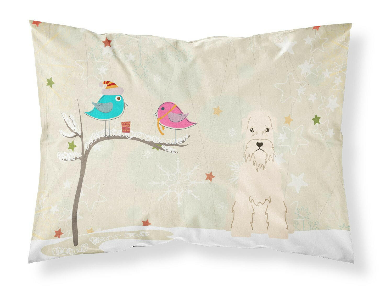 Christmas Presents between Friends Wheaten Terrier Standard Pillowcase Lightweight Super Soft Easy Care Decorative Artwork Pillowcase, Standard