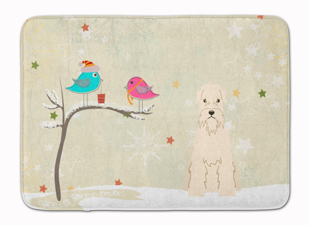 Christmas Presents between Friends Wheaten Terrier Memory Foam Kitchen Mat Machine Washable Anti-Fatigue Cushion Comfort Bath or Kitchen Rug