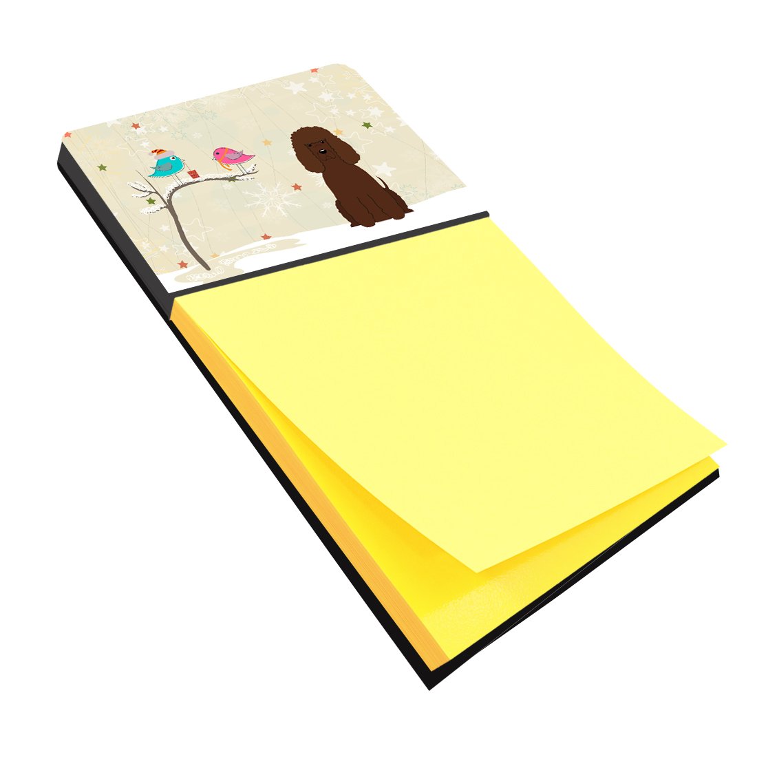 Christmas Presents between Friends Water Spaniel Watercolor Sticky Note Holder Refillable Dispenser Desk Accessory 3x3 Pad Gift