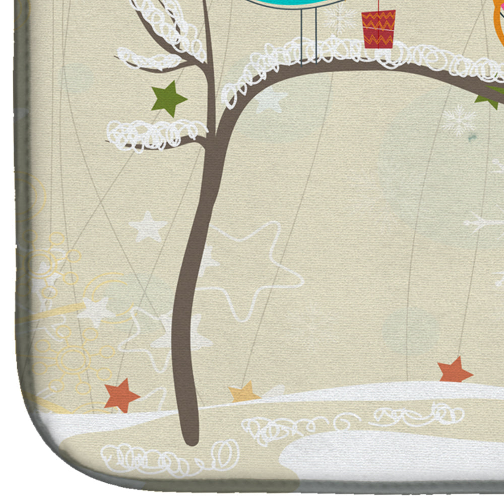 Christmas Presents between Friends Papillon Dish Drying Mat Absorbent Dish Drying Mat Pad for Kitchen Counter Dish Drainer Mat for Countertop, 14 x 21", Multicolor