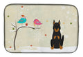 Christmas Presents between Friends Beauce Shepherd Dog Dish Drying Mat Absorbent Dish Drying Mat Pad for Kitchen Counter Dish Drainer Mat for Countertop, 14 x 21", Multicolor
