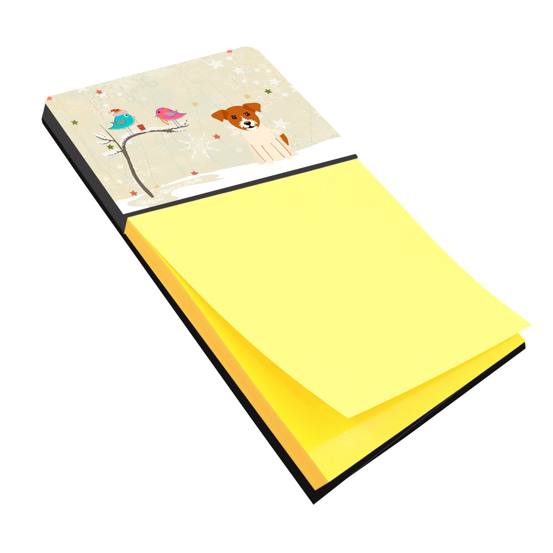 Christmas Presents between Friends Jack Russell Terrier Watercolor Sticky Note Holder Refillable Dispenser Desk Accessory 3x3 Pad Gift