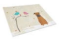 Christmas Presents between Friends Chinese Chongqing Dog Cutting Board Tempered Glass Kitchen Cutting Surface, Heat Resistant Chopping, Non-Slip Feet, Food Prep & Serving