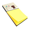 Christmas Presents between Friends Dachshund - Chocolate Watercolor Sticky Note Holder Refillable Dispenser Desk Accessory 3x3 Pad Gift