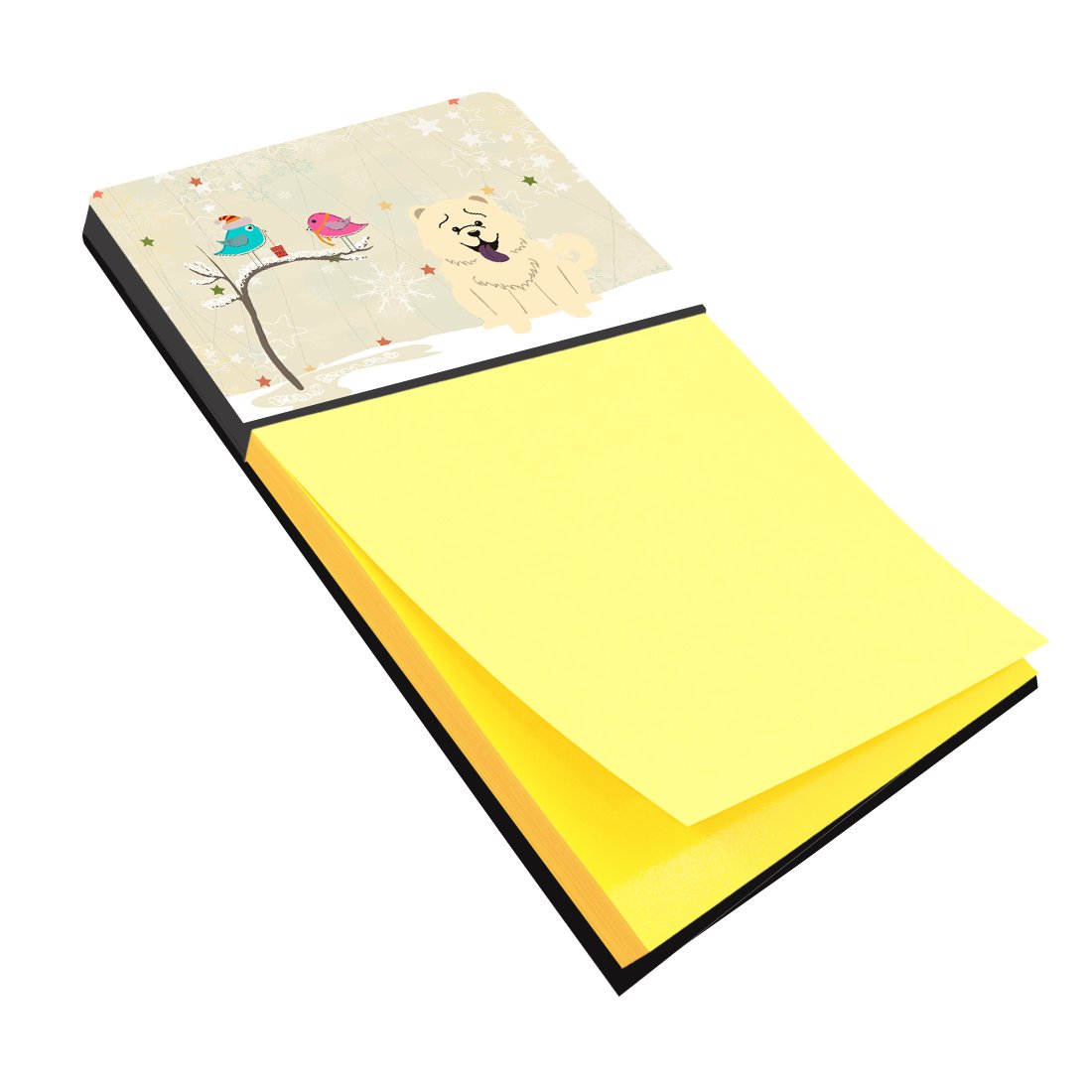 Christmas Presents between Friends Chow Chow - White Watercolor Sticky Note Holder Refillable Dispenser Desk Accessory 3x3 Pad Gift