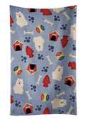 Dog House Collection Samoyed Kitchen Towel Velour Plush Front and Cotton Loop Back Machine Washable