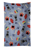 Dog House Collection Standard Schnauzer Black Grey Kitchen Towel Velour Plush Front and Cotton Loop Back Machine Washable