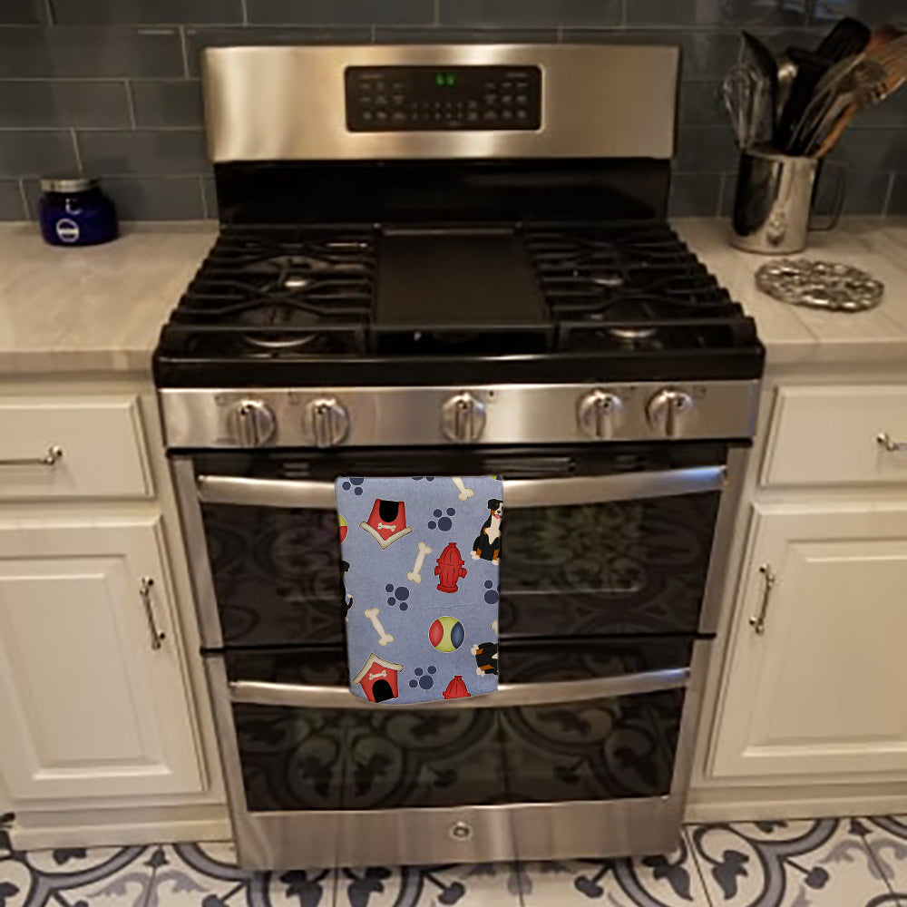 Dog House Collection Entlebucher Kitchen Towel Velour Plush Front and Cotton Loop Back Machine Washable