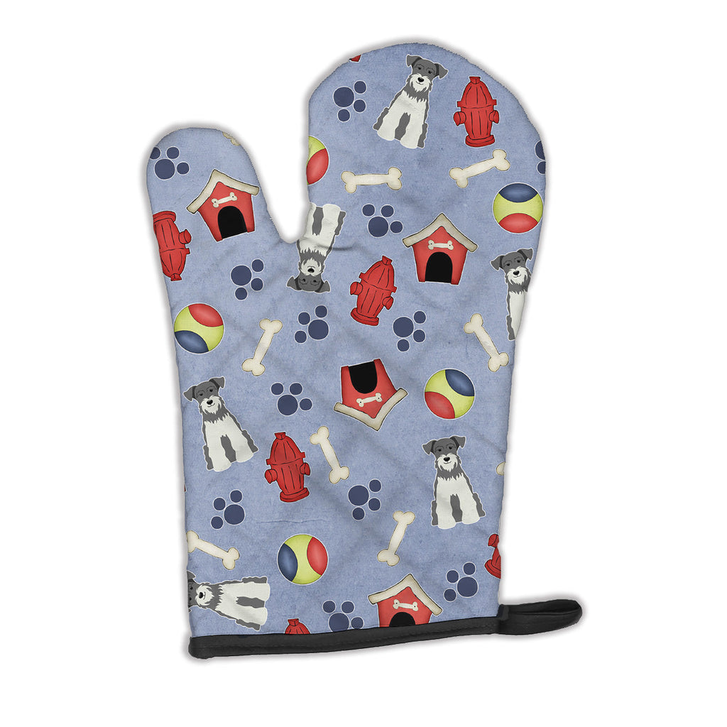 Dog House Collection Miniature Schnauzer Salt and Pepper Oven Mitt Heat Resistant Thick Oven Mitt for Hot Pans and Oven, Kitchen Mitt Protect Hands, Cooking Baking Glove