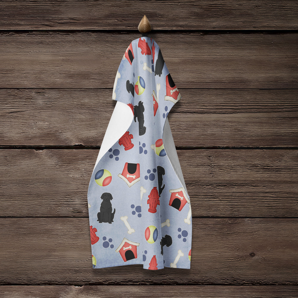 Dog House Collection Black Labrador Kitchen Towel Velour Plush Front and Cotton Loop Back Machine Washable