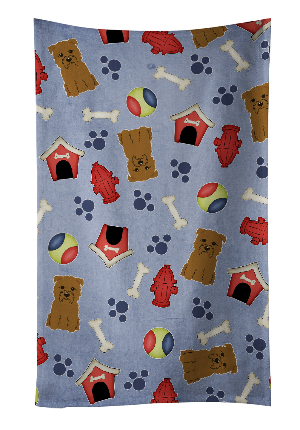 Dog House Collection Glen of Imal Tan Kitchen Towel Velour Plush Front and Cotton Loop Back Machine Washable