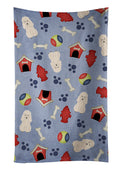 Dog House Collection Poodle White Kitchen Towel Velour Plush Front and Cotton Loop Back Machine Washable