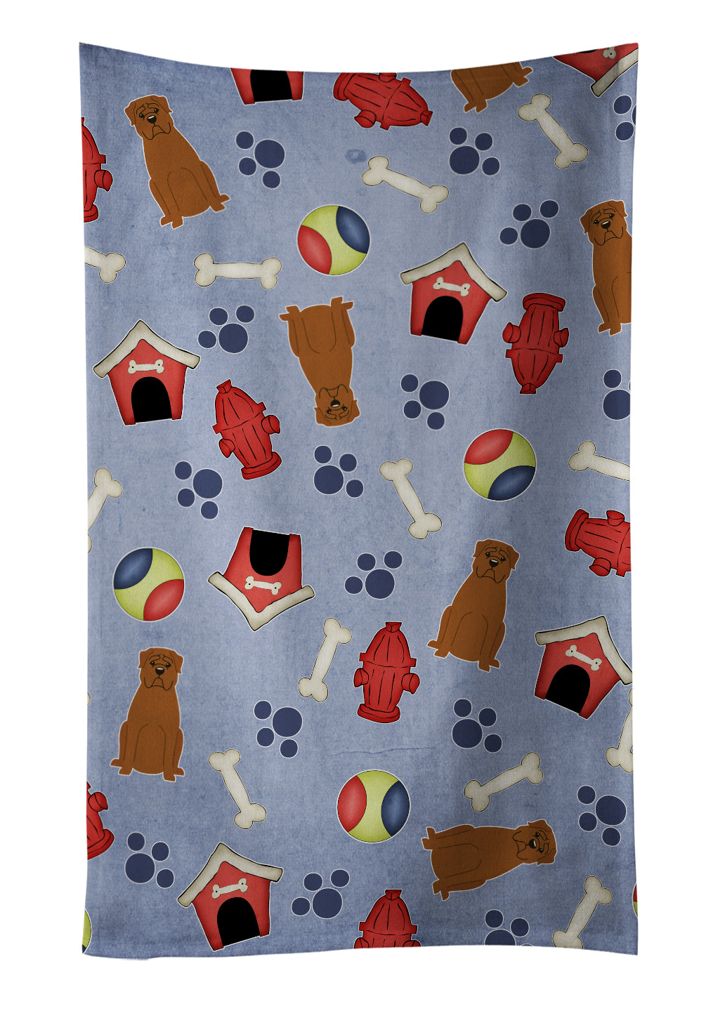 Dog House Collection Dogue de Bourdeaux Kitchen Towel Velour Plush Front and Cotton Loop Back Machine Washable