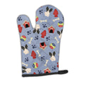 Dog House Collection Papillon Black White Oven Mitt Heat Resistant Thick Oven Mitt for Hot Pans and Oven, Kitchen Mitt Protect Hands, Cooking Baking Glove